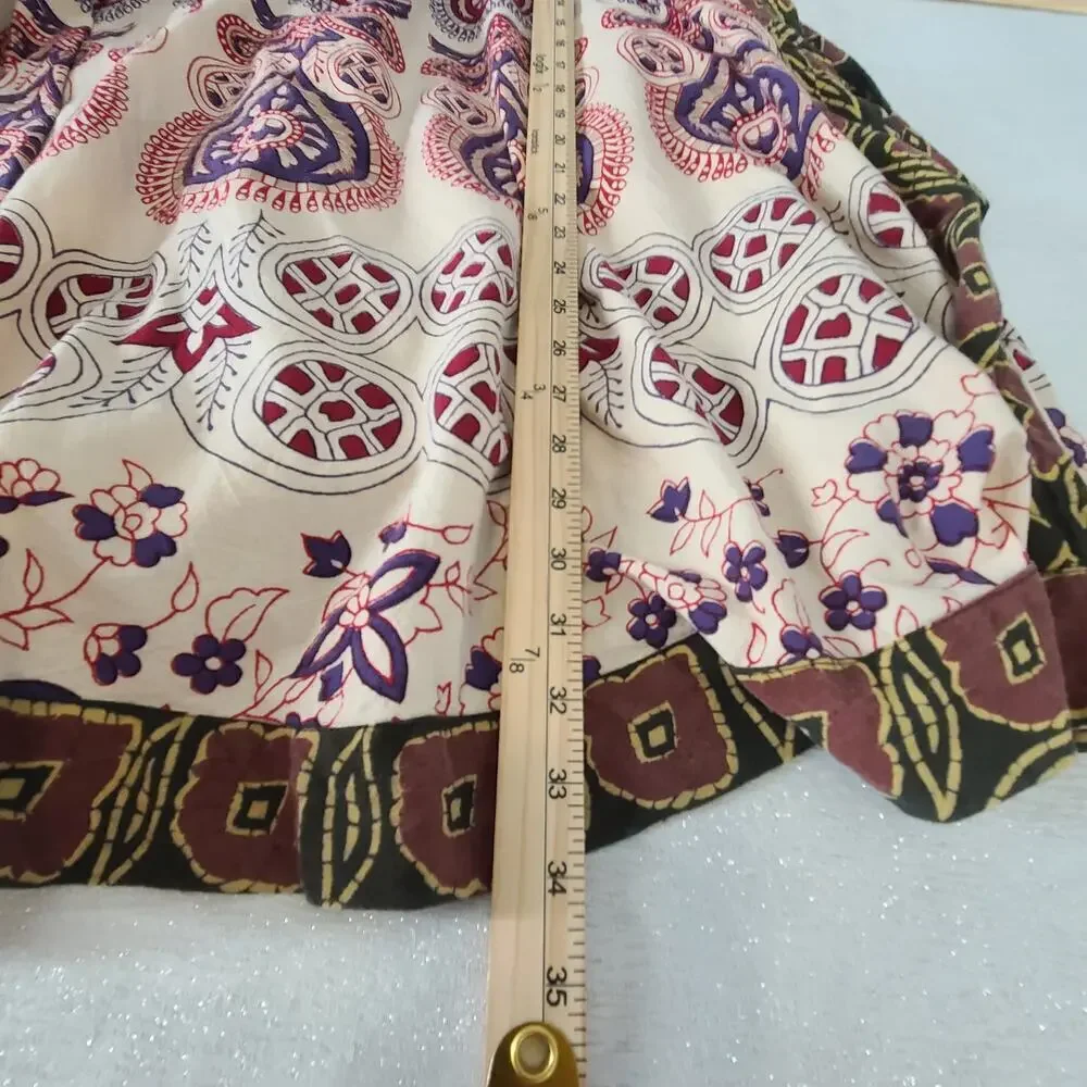 Soft Surrounding women's maxi wrap skirt paisley Sz Petite Med Boho 100% cotton - Picture 5 of 8